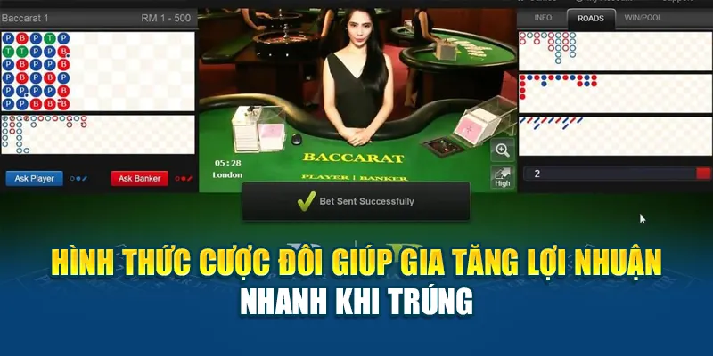 Hình thức cược đôi giúp gia tăng lợi nhuận nhanh khi trúng